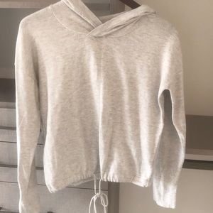 Grey hoodie with a mesh back